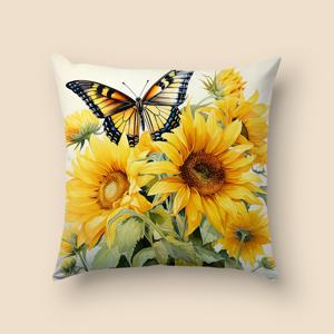 TEMU 1개, 45x45cm 나비 디자인 복숭아 스킨 벨벳 쿠션 커버 차용 쿠션 커버 거실 소파 침실 쿠션 침대 옆 등받이 베개 커버 홈 데코 베개 안감 없는 단면 프린트