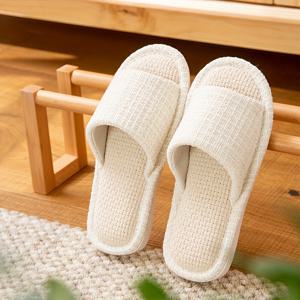 TEMU 심플한 단색 슬리퍼, 캐주얼 오픈 토 리넨 밑창 신발, 편안한 실내 홈 슬리퍼|슬리퍼|실내화|사무실슬리퍼