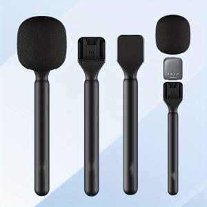 TEMU DJI Mic1/2, Rode Wireless GO II, Hollyland Lark M1/C1/150/Synco G1/A2/Movo와 호환되는 내구성 있는 ABS 무선 마이크 홀더 - 스탠드가 있는 휴대용 핸드헬드 마운트, 마이크 홀더 | 인체 공학적 디자인 | 견고한 구조, 마이크 홀더