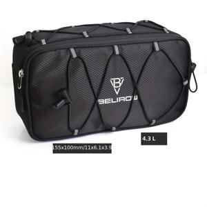 TEMU 2.1L/4.3L 접이식 자전거 핸들바 파우치, 튼튼한 하드쉘 프런트 팩 (로드 & 마운틴 자전거), 탈부착 가능한 스트랩, 폴리에스테르 소재, 혼합 색상, 자전거 장비 액세서리