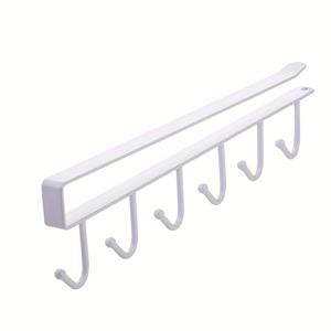 TEMU 1개의 철제 주방 선반 수납 장치, 6개의 컵 거치대 후크, 컵과 주방 용품 걸이 선반, 공간 절약형 주방 선반 액세서리, 튼튼한 철 재질
