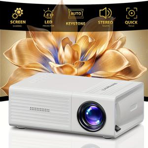 TEMU 2025 최신 업그레이드 스마트 HD 프로젝터, 고밝기 LED 디스플레이 미니 휴대용 홈시어터, 3D 비디오 프로젝션, 경제적인 선물 추천