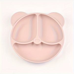 TEMU 음식 등급 실리콘 유아 분할 접시: BPA 프리, 식기 세척기 및 전자 레인지 사용 가능, 자가 급식 아동에게 적합