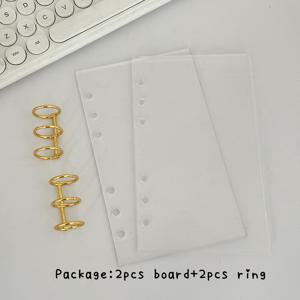 TEMU A6 아크릴 바인더 커버, DIY 2개 PMMA 보드 및 2개 금속 링 저널 노트북, 100장 리필 용지, 루스리프 핸디 다이어리|다이어리|포카바인더|일기장