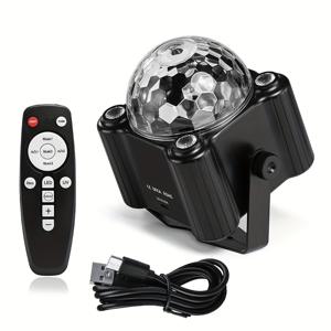 TEMU 1개 디스코 파티 조명 사운드 활성화 스트로브 DJ 볼 조명, 리모컨 USB 전원 플래시 모드 디스코 무대 램프, 컬러풀 조명 및 블랙라이트가 있는 방 결혼식 댄스 파티 생일 데이 크리스마스 선물