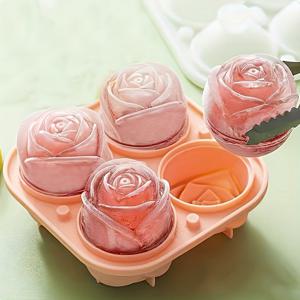 TEMU 1pc 실리콘 로즈 모양 아이스 큐 모드 - 초콜릿, 젤리, 아이스 큐용 다기능 - RV 파티, 주방 냉장고 용품, 사용에 이상적, 추수 감사절에 완벽