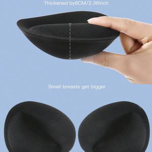 TEMU 두꺼운 6cm 속옷 컵, 작은 가슴용 패딩, 탈착식 및 세탁 가능한 푸시업 패드 삽입물로 가슴 볼륨 증가, 속옷 및 브라 액세서리