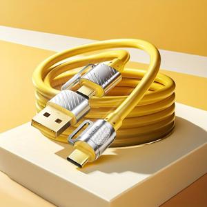 TEMU 240W 최대 멀티 충전 케이블, USB-C/A 포트가 있는 3-in-1 USB C 고속 충전 코드, 아이폰 16 프로 맥스 15 플러스 삼성 갤럭시 S24 울트라 S23 S22 맥북 아이패드용 USB-C에서 USB-C 충전기 케이블|C타입충전기