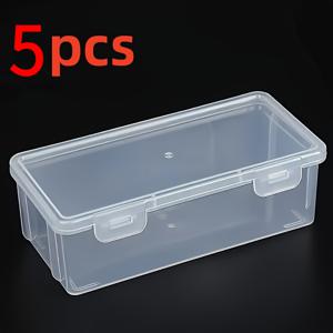 TEMU 5pcs 대용량 반투명 연필 케이스 - 가벼우면서 내구성이 뛰어난 플라스틱 보관 상자, 학습 용품, 컬러 연필 및 지우개에 적합, 휴대용 및 안전|필통