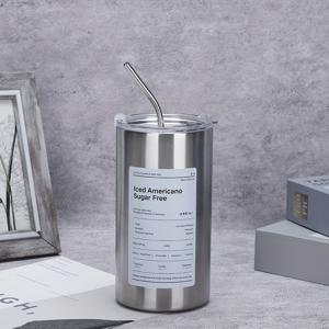 TEMU 1개 20oz 스테인리스 스틸 텀블러, 뚜껑 및 빨대 포함, 이중벽 진공 단열 물병, 아이스 아메리카노 무설탕 음료용, 재사용 가능한 보온 커피 티컵, 여행 음료 액세서리 선물