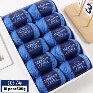 TEMU 10개 JIUWEIDIAOWANG 중간-미세 212 울 원사, 500g - DIY 뜨개질에 적합한 안티필링 & 부드러움 - 패션 스웨터, 스카프, 모자에 이상적 - 그라데이션 색상, 95% 울/5% 폴리에스테르|뜨개실
