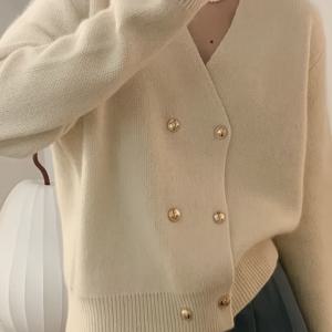 TEMU 가을/겨울 여성용 솔리드 컬러 버튼업 가디건
