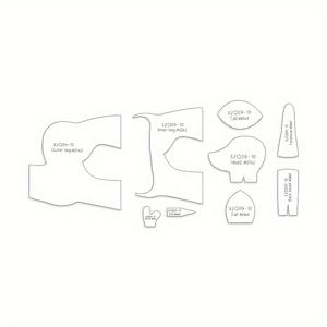 TEMU 9피스 사슴 아크릴 봉제 템플릿 세트, DIY 인형 만들기, 투명 공예 템플릿, 퀼팅, 봉제 동물 손 봉제 도구, 장인을 위한 축제 선물