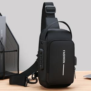 TEMU 야외 사이클링을 위한 도난 방지 크로스바디 백, 남성용 캐주얼 모터사이클 선물, 여성용 가슴 백, 남성용 모터사이클 가슴 백, 심플한 캐주얼 크로스바디 백, 여성용 어깨 백, 패스워드 잠금 기능, 도난 방지 기능, 조절 가능한 스트랩, 옥스포드 직물, 폴리에스터 안감, 세퀘인 장식, 여성용 가슴 백|크로스백|힙색|남자가방