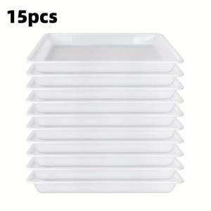 TEMU 15pcs 다용도 플라스틱 아트 트레이, 내구성, 깨지지 않음, 재사용 가능, 가벼움, 청소하기 쉽음, 가정용, 야외용, 공예, 파티, 액세서리, 휴일 - 보석제작 도구