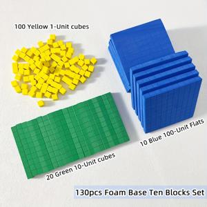 TEMU 130pcs EVA 폼 수학 학습 세트 - 스도쿠 블록, 무한 상징, 숫자 블록, 수학 큐브, 세기 블록