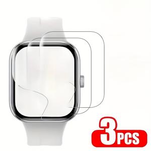 TEMU 3pcs Redmi Watch 5 스마트워치 스크린 프로텍터 - 열가소리 엘라스토머, 전체 커버리지, 긁힘 방지, 배터리 필요 없음, 블랙, 스마트워치 액세서리 | 디자인 | 부드러운 터치스크린