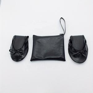 TEMU 여성용 휴대용 발레 플랫, 리볼러블 소프트 솔 웨딩 플랫 슈즈, 휴대가 편리한 댄싱 플랫 슈즈와 지갑 가방이 포함된 보우 노트|웨딩슈즈