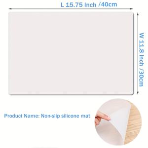 TEMU 공예용 실리콘 매트 1개, 반투명, 미끄럼 방지, 내열성, 11.8×15.7인치 (1개/팩) 재사용 가능한 실리콘 플레이스매트, 보석 주조, 에폭시 수지, 글리터 슬라임, DIY 시트, 투명 냉장고 라이너|슬라임