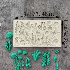 TEMU 오션 시리즈 조류 모델링 실리콘 몰드, 퐁당 몰드, 케이크 장식 도구, 초콜릿 구마페이스트 몰드, 슈가크래프트, 주방 가제트