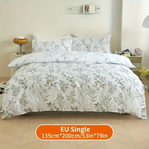 TEMU 3pcs 우아한 꽃 프린트 이불 커버 세트 - 가벼운 폴리에스터, 전季용 편안함, 지퍼 클로저, 기계 세척 가능, 베개 커버 포함, 프린팅, 샌딩 핏, 프린팅 천, 이불 커버 세