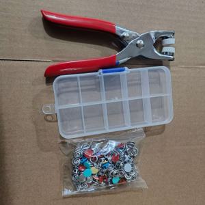 TEMU 50개 투명 컬러 메탈 스냅 버튼 키트, 손압력 플라이어 포함 - DIY 공예용 옷, 모자, 가방
