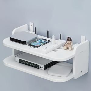 TEMU 1개 무드릴 벽걸이 선반 - WiFi 라우터, TV 박스, 모뎀 및 기기용 다목적 정리함 - 내구성 있는 플라스틱 공간절약 디자인, 쉬운 설치, 현대적인 화이트 거실 홈오피스 데코, 랙