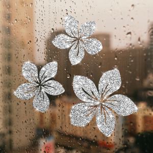 TEMU 3개 스타일 비닐 꽃 스티커, 반짝이는 반사 자체 접착식 데칼, 집, 창문, 유리, 화장대 거울, 농가 벽, 침실 문, 주방 냉장고, 욕실 거울, 랩탑