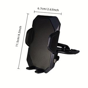 TEMU 자동 잠금 자동차 폰 홀더 - CD 슬롯 마운트, ABS 소재, 안전한 운전 시야를 위한 견고한 그립, 블랙 육각 디자인, 차량용 폰 홀더|그립톡