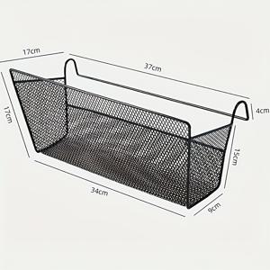 TEMU 1pc 스타일 금속 매달린 바구니, 드릴 없음 침대 옆 수납 랙, 열린 커버, 기숙사 및 가정 조직에 이상적, 수납 예술품, 기숙사 수납 바구니, 선반 바구니
