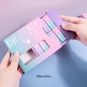 TEMU 마카롱 모양 파스텔 그라데이션 4B 고무 지우개 20팩 - 연필 및 마커 수정용 등급 지우개, 블렌딩, 쉐이딩 - 스케치, 드로잉, 컬러링에 이상적 - 예술가들을 위한 탁월한 가치의 미술 용품 필수품 | 마카롱 디자인 | 고품질 지우개