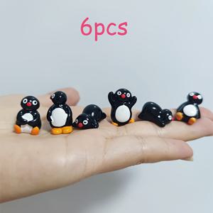TEMU 6개 세트, 미니어처 펭귄 조각상, 귀여운 작은 펭귄 장식품, 레진 동물 피규어, 정원·야외 공간·화분·수족관·집·차량용 DIY 액세서리, 소형 선물로 완벽한 데코
