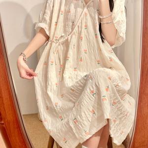 TEMU 임산부용 나이트가운 - 3계절 프론트 오픈 브이넥 플로랄 프린트 터치 원단 산후 가운 & 우아한 임신 중 수면복 여성용, 통기성 좋은 잠옷 | 기모노 영감 디자인 | 품질 있는 편안함 의류|임부복