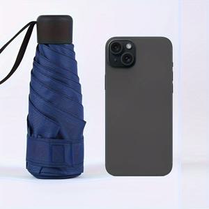 TEMU Mustarpicking 소형 방풍 여행용 우산 - 미니 포켓 접이식 디자인, UV 보호, 가벼운 20g, 비 또는 햇빛에 휴대용, 검정/흰색/보라색 옵션, 방수 장비 | 소형 우산 | 가벼운 구조, 크리스마스에 가장 적합