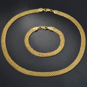 TEMU 1개 목걸이 + 1개 팔찌 8mm 와이드 구리 주얼리 2pcs/세트 심플 힙합 메탈 브레이디드 체인 패션 중성 스타일 데일리 웨어 선물용