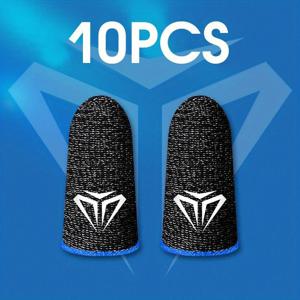 TEMU 10개 팩 고성능 핑거 슬리브 모바일 게임용, 땀 방지 미끄럼 방지 터치스크린 핑거 캡, 통기성 폴리아미드 소재, PUBG 및 기타 게임과 호환 - 배터리 불필요