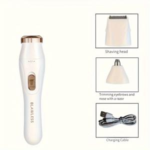 TEMU 3-in-1 여성용 전기 제모 키트 - USB 충전식 얼굴, 코 & 전신 트리머 | 그녀를 위한 완벽한 선물