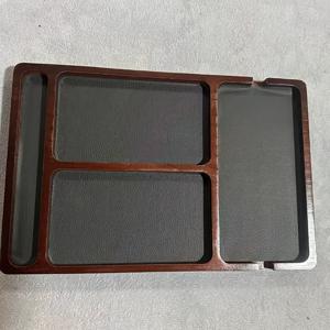 TEMU 멋진 솔리드 우드 데스크 오거나이저 트레이 다용도 구획 - 휴대폰, 스마트워치, 안경, 지갑, 펜 및 충전 케이블 보관에 완벽함 - 스타일리시한 사무실 & 홈 장식 액세서리, 귀여운 책상 장식