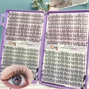 TEMU 288 슬림 DIY 셀프 접목, 연장 속눈썹 신선한 슬림 긴 자연스러운 C 컬, 13mm 단일 속눈썹, 내추럴 코믹 스타일, 초보자 및 재사용 가능, 혼합 길이, 재사용 가능한 속눈썹, 코믹 스타일 눈, 정밀 속눈썹
