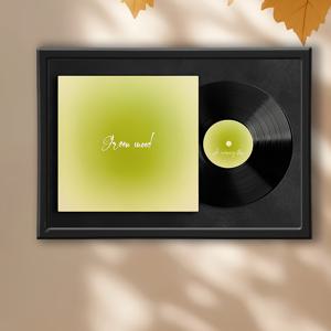 TEMU 1개 액자 캔버스 벽 예술 - 녹색 분위기의 비닐 레코드, 나무 프레임, 세로 방향, 아트 데코 스타일, 집, 사무실, 바, 교실, 기숙사에 완벽한, 부활절, 어머니의 날, 졸업 선물용 휴일 선물, 실내외 사용 가능, 야외 장식 | 예술적인 캔버스 인쇄 | 대형 캔버스 벽 예술