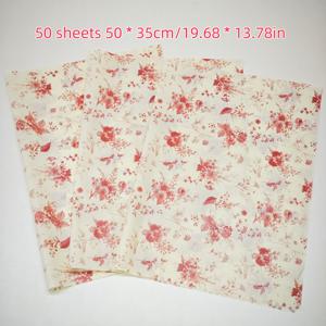 TEMU QOQI 50pcs 꽃무늬 포장용 휴지지, 20