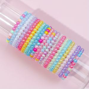 TEMU 혼합 색상 플라스틱 비즈 팔찌 키트 20개 세트, 나비와 하트 참 장식이 있는 귀여운 DIY 비즈 팔찌, 교실 상품 및 생일, 부활절, 크리스마스 선물용