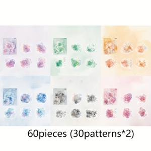 TEMU 6 팩 (60장) PET 3D 핫 스탬핑 스티커, 빛나는 꽃 스펙트럼 시리즈, 꽃 그라데이션 장식 스티커, DIY 스캔북 액세서리, 스캔북 스티커, 일기, 휴대폰 케이스, 물병, 자동차 컵, 컴퓨터, 기타, 자전거, 스케이트보드, 수하물을 장식할 수 있습니다.