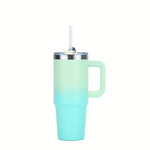 TEMU 1pc Watersy 30oz/40oz 스테인리스 스틸 이중층 텀블러 핸들 포함 - 진공 단열 커피 머그 뚜껑 및 빨대 포함 뜨거운 음료 및 차가운 음료 - 스포츠 및 야외 물병에 완벽|텀블러