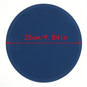 TEMU PUKAMAM 두꺼운 벌집 실리콘 보온 패드 1개 - 최대 446°F 내열성, 세탁 가능 및 재사용 가능한 냄비 & 그릇 코스터, 스토브탑용 노르딕 스타일 주방 매트, 오븐 및 카운터톱 보호 (4가지 색상: 틸 블루, 그레이, 네이비, 블랙) | 질감 있는 표면 | 실리콘 제작, 스토브 탑 프로텍터