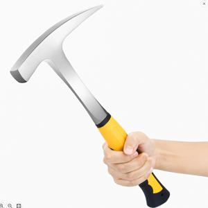 TEMU 미끄럼 방지 그립이 있는 스테인리스 지질학용 망치 - 암석 드릴링, 탐사, 광업 및 화석 발굴, 돌 찾기, 돌 분쇄, 지질학 연구에 완벽함