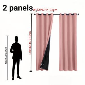 TEMU 2pcs 현대 로맨틱 100% 커튼 패널, 코팅된 안감이 있는 현대 단색 드레스, 그롬메트 탑 하이킹, 침실, 거실, 옷장, 식당, 욕실, 가정 장식에 이상적, 데이, 새해, 크리스마스 장식에 완벽