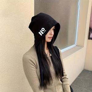 TEMU 1pc 여성용 비니, 'NO' 자수, 부드러운 폴리에스터, 조절 가능한 드로스트링, 올 시즌 따뜻한 모자, 일상 착용 및 야외 활동용, 데이 선물 아이디어, 야외용 모자 | 비니 | 텍스처