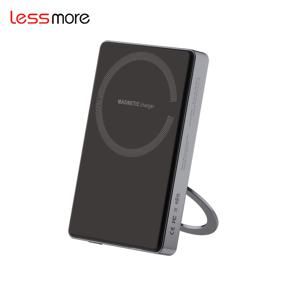 TEMU Lessmore 10000mAh 알루미늄 케이스 자석 무선 파워 뱅크, 자석 무선 파워 뱅크, 아이폰 16-11 및 Airpods 3/2/Pro와 호환되는 전용 브래킷이 있습니다.