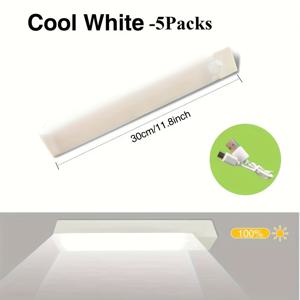 TEMU 3개/5개 USB 충전식 LED 모션 센서 조명, 자석 설치, 36V 저전압, 따뜻한/흰색 실내 조명, 옷장, RV 액세서리, 리튬 폴리머 배터리, USB 충전 RV 실내 조명|인테리어소품